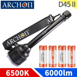 D45 II Sea fishing diving flashlight Ocean fishing vessel lighting Scuba dive lights Underwater 100m Dive lighting Hunting torch