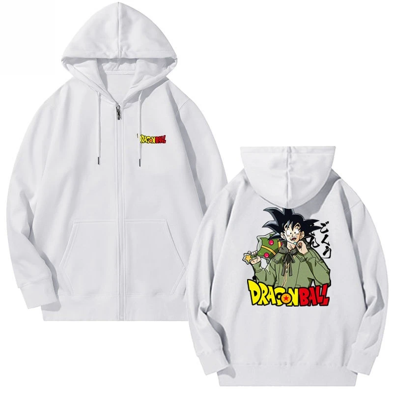 

Bandai Dragon Ball мультфильм анимация натуральная мужская и женская полная молния большого размера свободная толстовка с капюшоном спереди и сзади