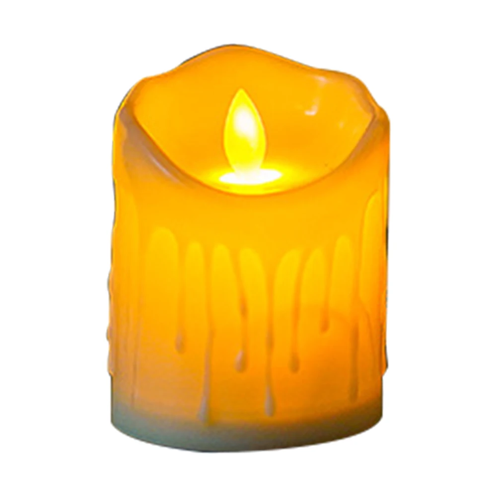 5cm Flickering Light Battery Operated Smooth Electrical Candles Home Decoration Simulation Flickering Pillar Candles for Wedding