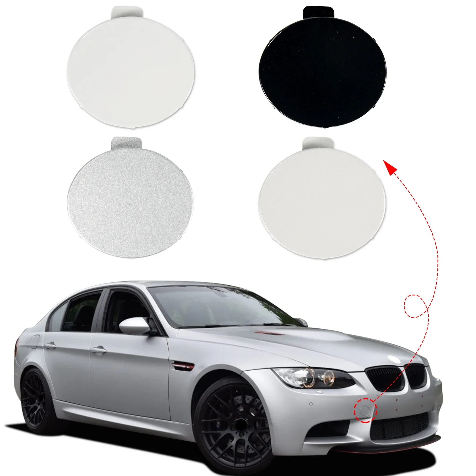 

Front Bumper Tow Hook Cover Cap Towing Eye For BMW M Series M3 E90 E92 E93 2007 2008 2009 2010 2011 2012 2013 51118043981