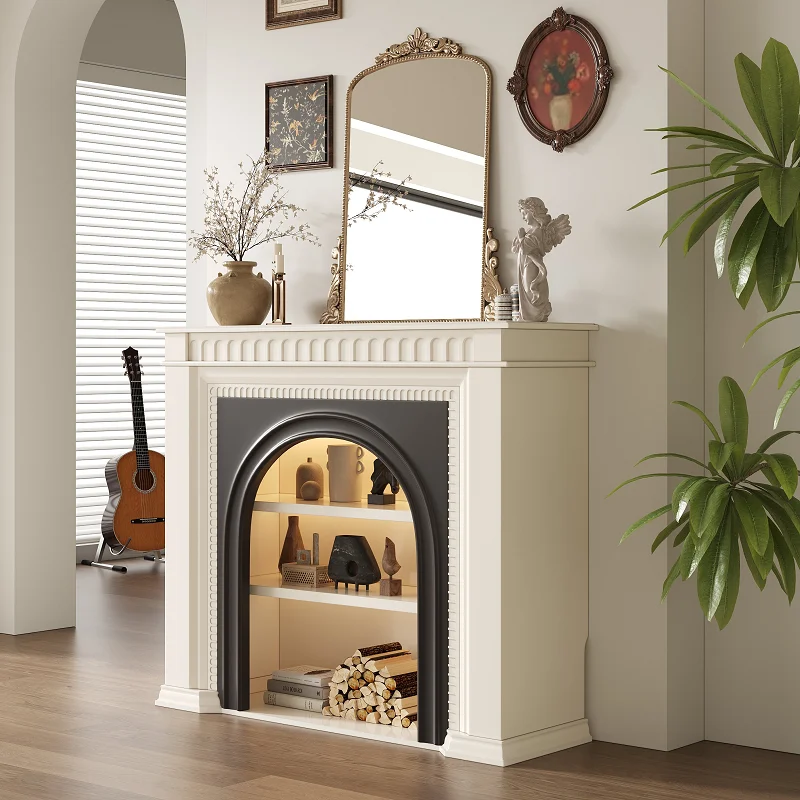 

Французский кремовый ветер, камин из цельного дерева, декоративный шкаф, американский декоративный шкаф для гостиной, входной боковой шкаф, имитация