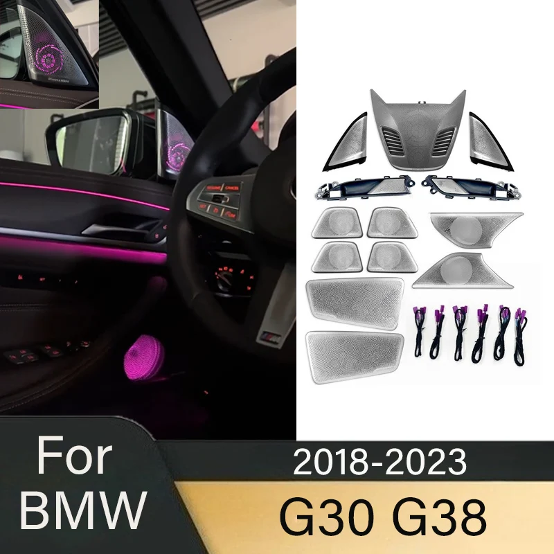 

For BMW 5 Series G30 G38 Mid To High Notes Music Stereo Horn LED Illuminate Speaker Cover Auto Interior Decoration Refit Kits