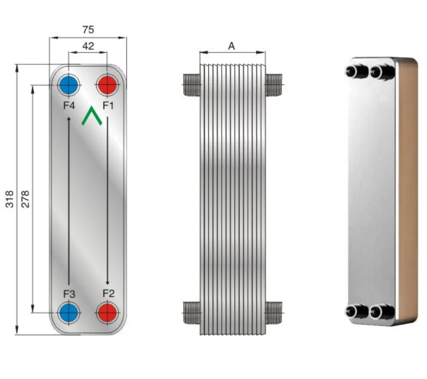 Brazed Plate Heat Exchanger SS304/SS316 Material for Heat Pump/Air Conditioning Factory Direct Selling Price R290 R34 R134a CE