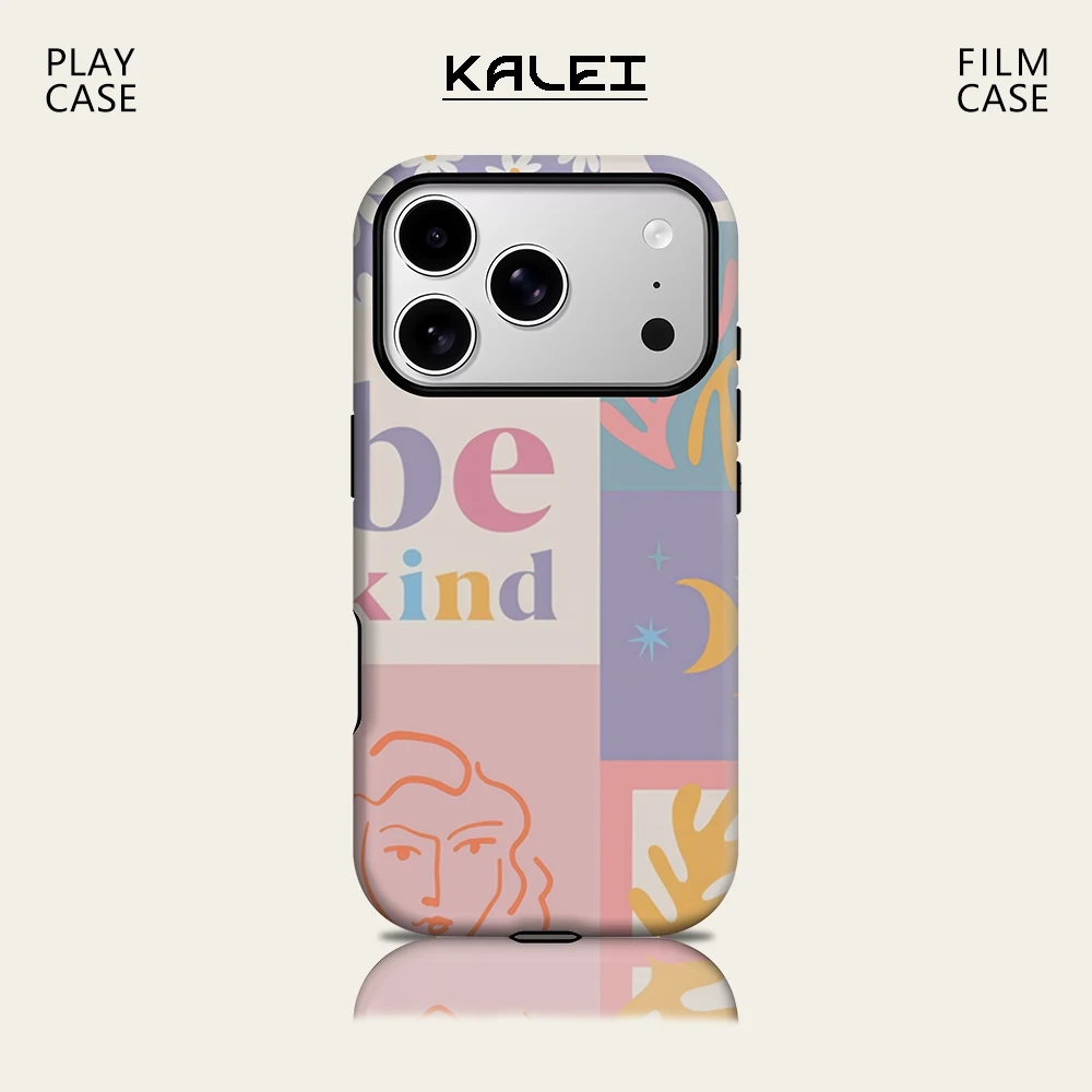 

Pastel Be Kind IPhone17 Must for Магнитный чехол для телефона для IPhone 17 16 15 14 13 Pro Max Plus Одиночный двухслойный прочный чехол