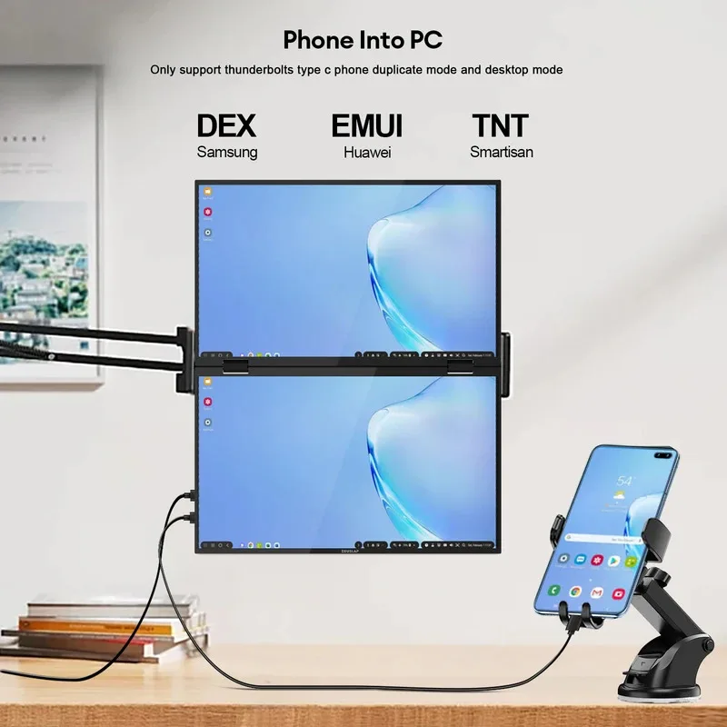 15.6-Inch 1080P FHD IPS Screen All-In-One Dual-Screen Foldable Display Work Games Study Mobile Phone Laptop PS4 PS5-New Product