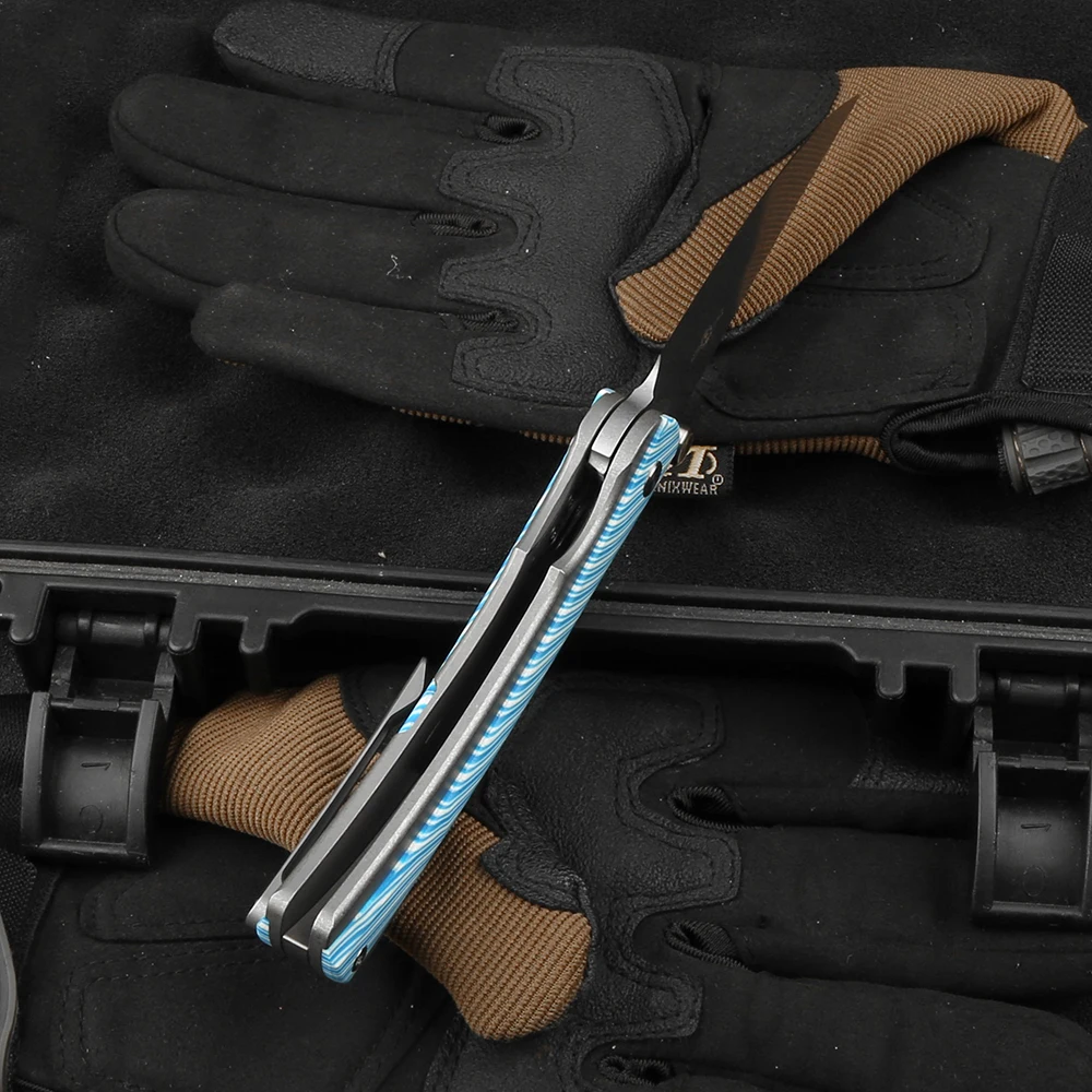 TWO SUN TS283 cuchillo plegable 14C28N Blade TC4 mango de aleación de titanio cocina Camping supervivencia al aire libre herramientas EDC