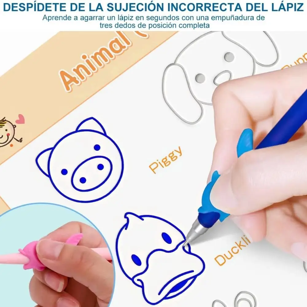 3D Children's Handwriting Book Reusable Handwriting Magic Practice Writing Post Pen Grip Auxiliary Tools Pen Refills