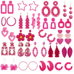 Pink Earrings Geometric Multifunctional Vacation Style Women's Summer Jewelry