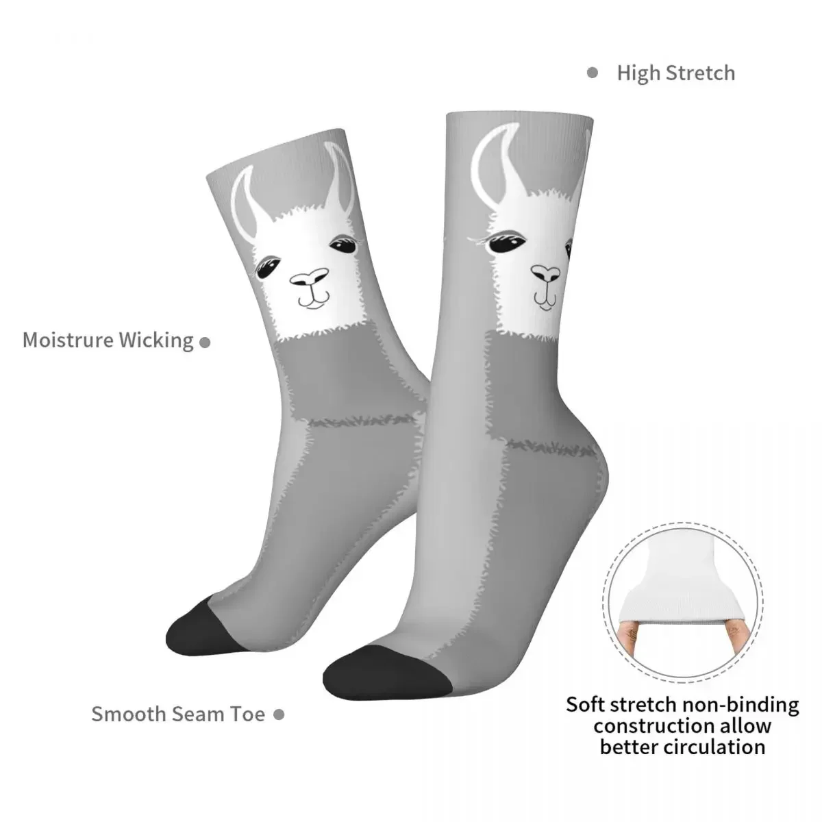 LLAMA DUO Socks Harajuku Super Soft Stockings All Season Long Socks Accessories for Unisex Gifts