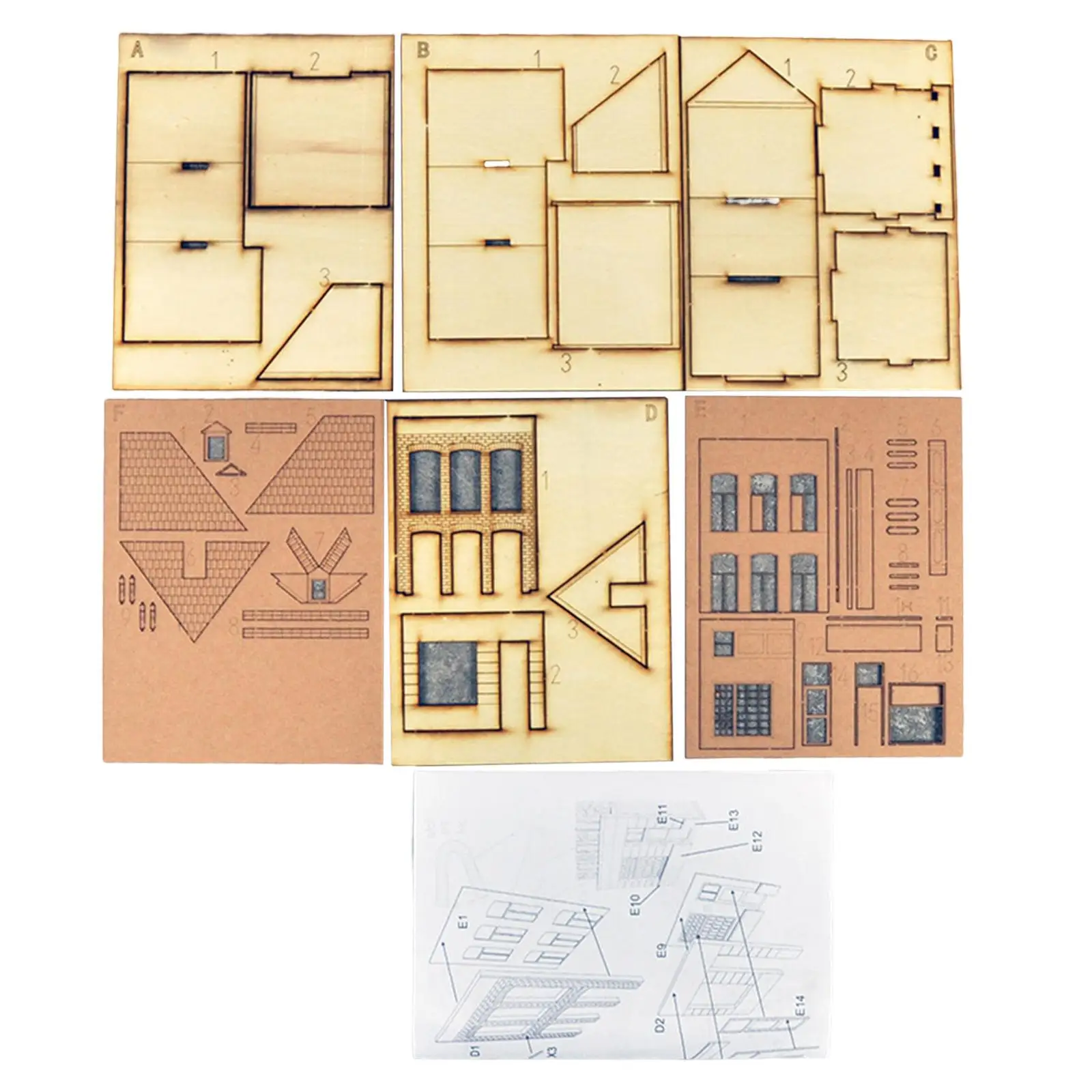 DIY Wooden House, 1/87 Building Model Kits, Unpainted Models House, Micro Landscapes Decor, DIY Projects Accessory