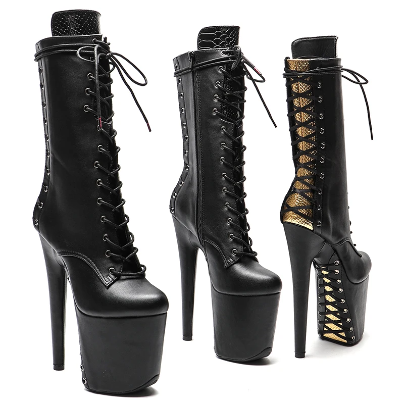 

Leecabe 20CM/8Inch matte upper boots heel platform ankle sexy boots model nightclub super high heel 4B