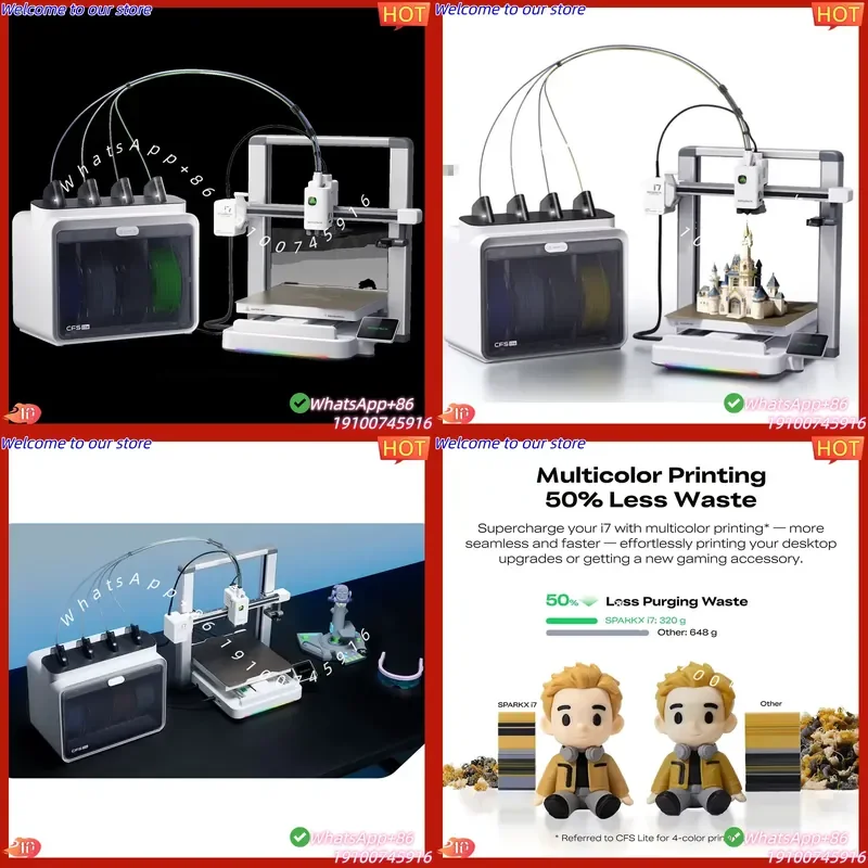 2026 SPARKX I7 3D Printer Multicolor 4 Color High Speed Auto Leveling AI Direct Drive 3D Printing Machine
