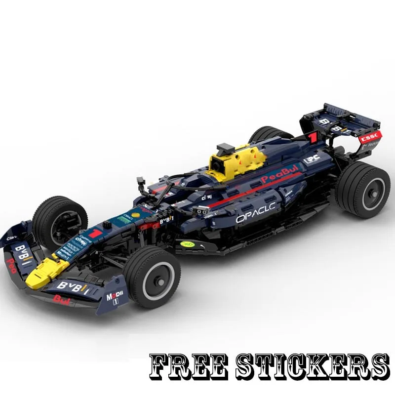 2024 MOC-104269 SuperRB18 Team Stake 1:8 Scale SuperRace Car Model Buiding Kit Creators Block Bricks Kids Toys Birthday Gifts