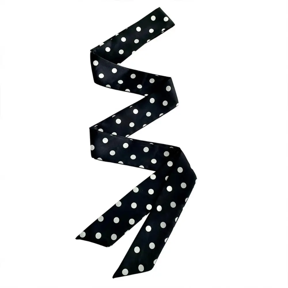 Sweet Ribbon Polka Dot Scarf Retro Printed Scarf Headband Neckerchief Hair Accessories Long Scarves Head Scarf