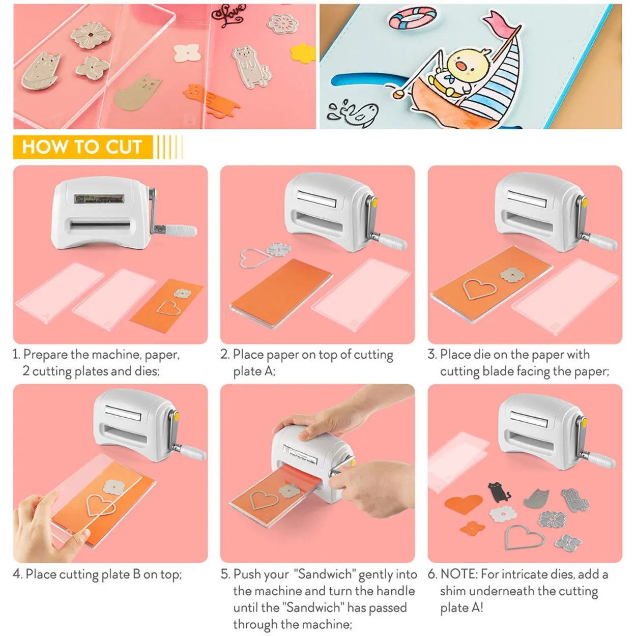 2024 New Portable Manual Die Cutting Embossing Machine DIY Scrapbooking Die-Cut Machine Cutting Pads For Paper Card Making