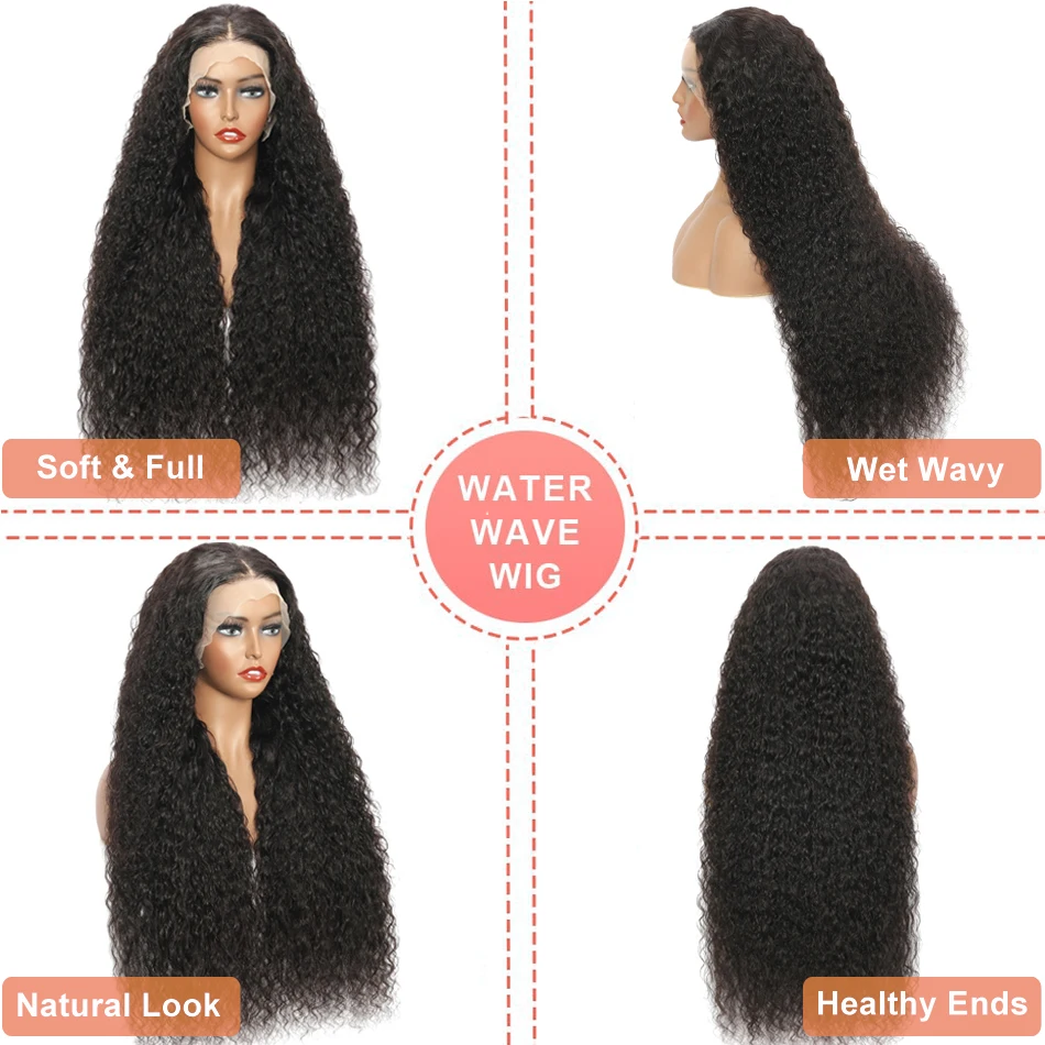 Perucas encaracoladas brasileiras do laço do cabelo humano para as mulheres negras 13x4 hd frente do laço perucas do cabelo humano onda de água 360 peruca completa do laço do cabelo humano