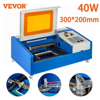 VEVOR CO2 Laser Engraver 40/50W CO2 Laser Engraving Machine 30*20cm Cut Tools for Wood Leather Woodworking USB Support CorelDraw