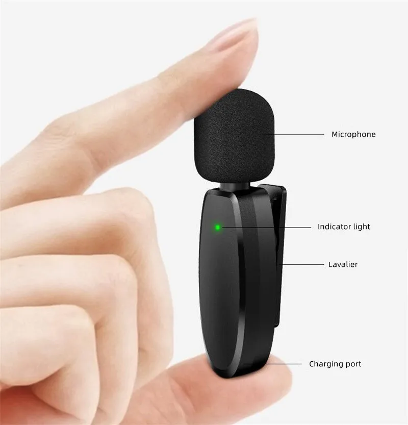 Vandlion 3ใน1 Wireless Live Lavalier ไมโครโฟนมินิ3พอร์ตการบันทึกแล็ปท็อปไมโครโฟนไร้สายสำหรับกล้องโทรศัพท์ Vlog K24