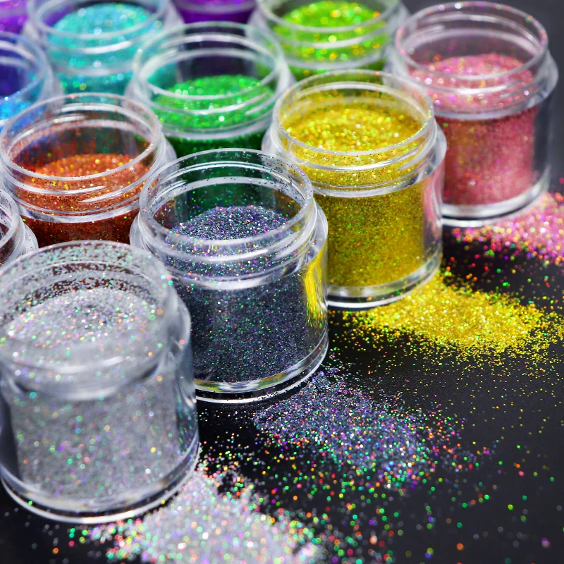 10ml Laser Pigment Powder Filler For UV Epoxy Resin Molds Holographic Glitter 0.2mm Resin Sequins DIY Jewelry Making Accessories