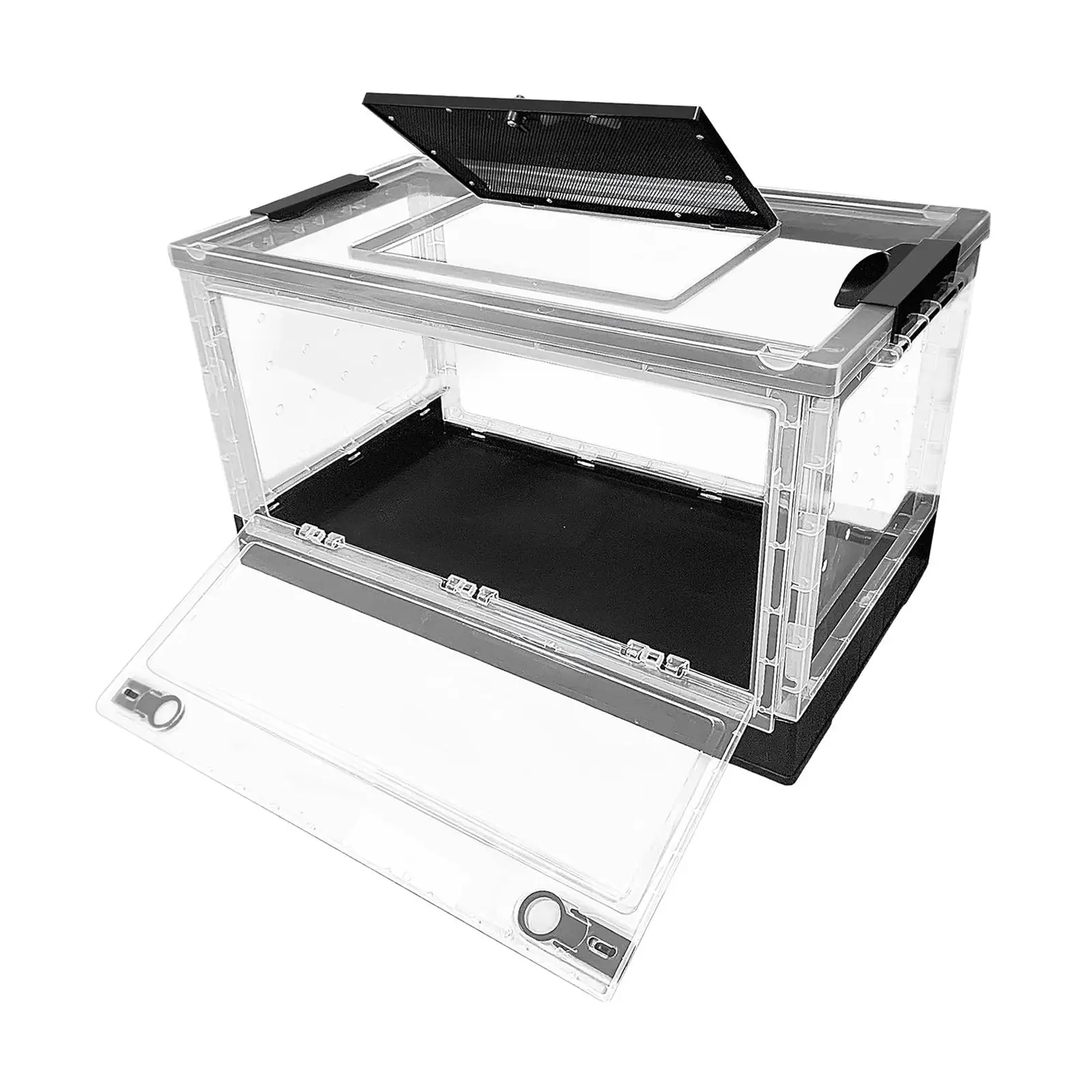 

Reptile Feeding Box Animal Habitat Cage Reptile Terrarium Breathable Hamster House for Chameleon Turtle Snake Gerbil Hamster