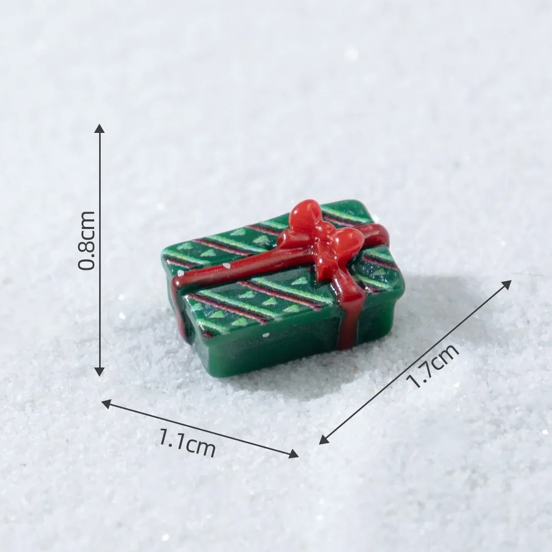 100pcs Cute Christmas Mini Gift Box Series 3D Resin Cabochon DIY for Phone Case Keychain Jewelry Dollhouse Accessories