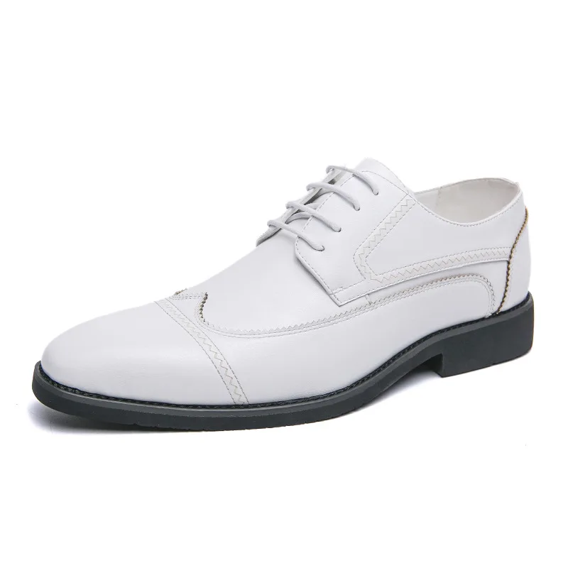 Zapatos de vestir Oxford hechos a mano de alta calidad para hombres, calzado de traje de cuero de vaca genuino, zapatos italianos formales de boda, zapatos casuales blancos