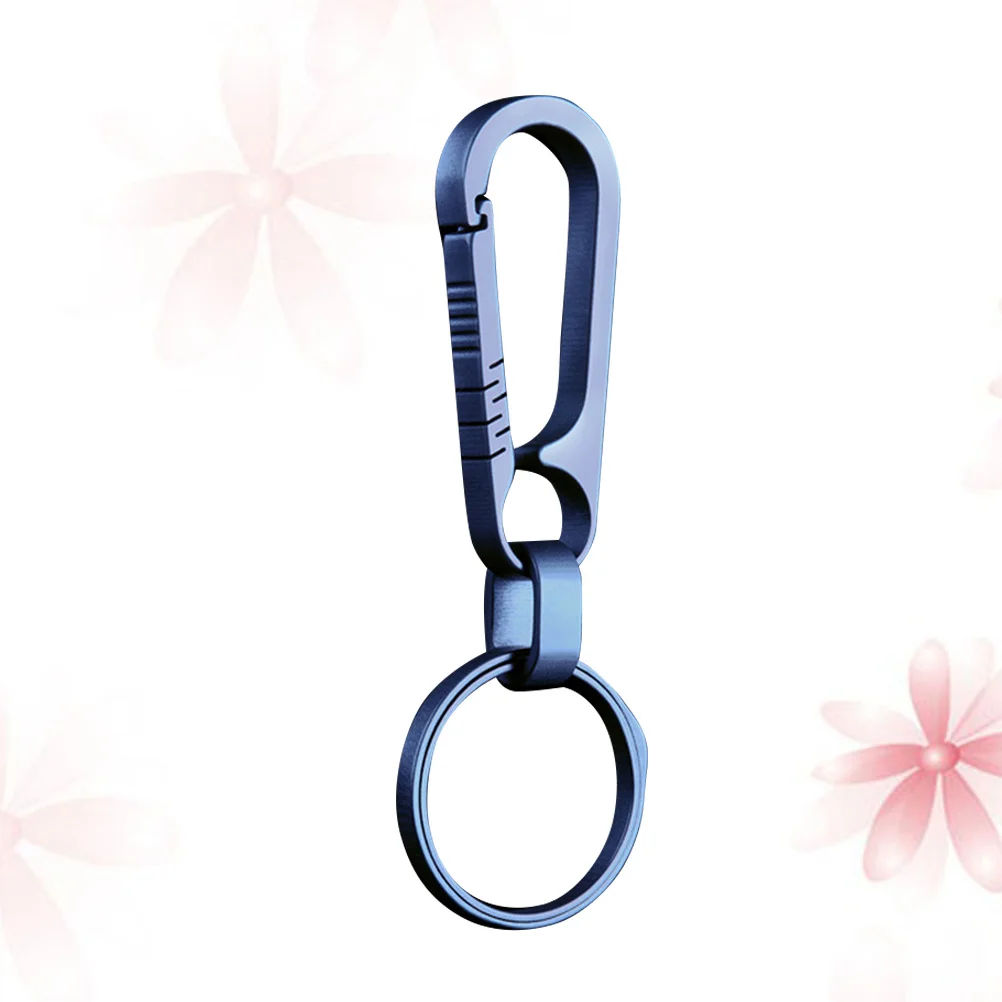 الخصر على ظهره مشبك سبائك التيتانيوم Tc4 سلسلة المفاتيح خفيفة الوزن لمفاتيح السيارة معلقة في الهواء الطلق والعتاد الأزرق كامل التصنيع باستخدام الحاسب الآلي