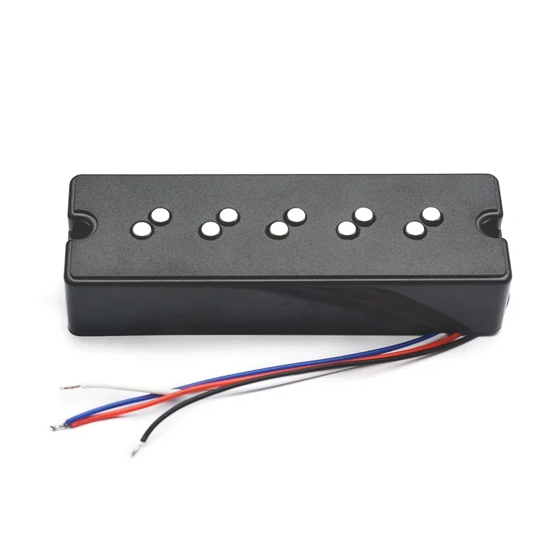 Alnico 5 5-String Bass Humbucker with Staged Polepiece Noise Reduction 16.5/17.5MM Pole Spacing 4 Conduct Split Coil for Bass