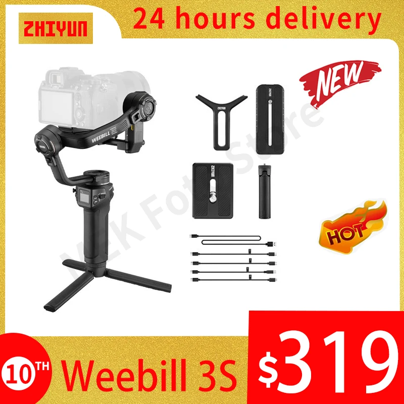 ZHIYUN Official Weebill 3S Camera Gimbal Stabilizer 3-Axis Handheld for DSLR Mirrorless Cameras for Sony Canon Panasonic Nikon