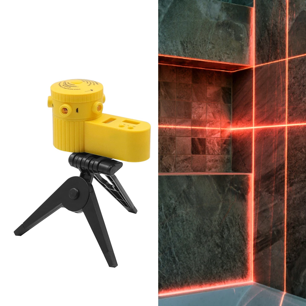 Laser-Nivelliergerät, multifunktional, 4-in-1, Haushalts-Nivellierlineal, Messlaserlineal mit drehbarem Stativ, vertikale horizontale Wasserwaage – Detail 3