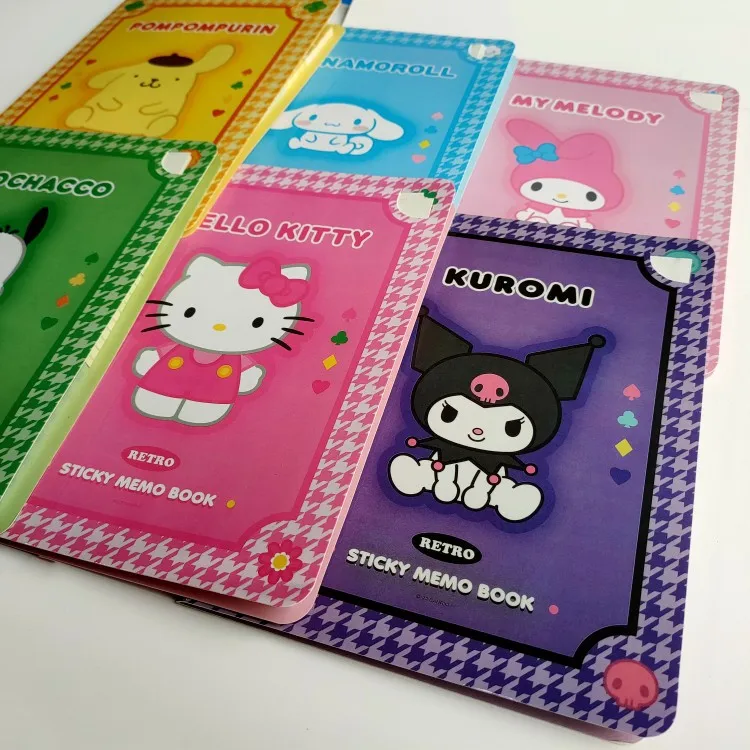 Derivados de animação da moda: notas adesivas coloridas Rilakkuma Ins Bloco de notas Kitty com adesivo de índice de material para uso estudantil