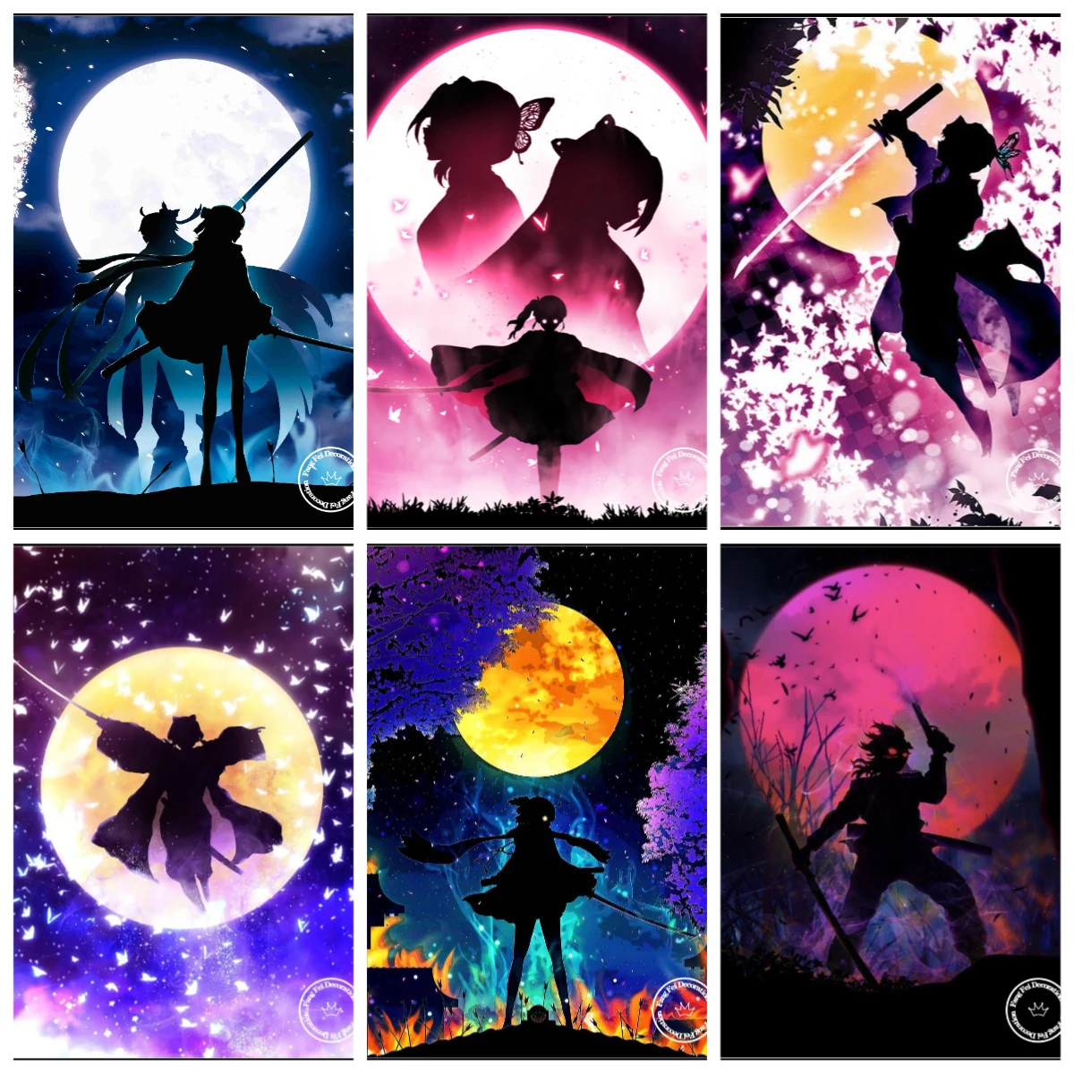 

DIY digital oil painting, anime demon killer painting, Japanese cartoon image mosaic home decoration