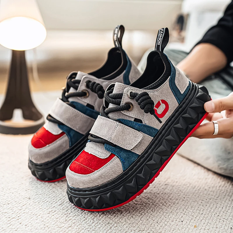 

Autumn Mixed Colors Skateboard Shoes Men Trend Platform Sneakers Man Designer Shoes Comfortable Low Cut Men's Streetwear Shoes