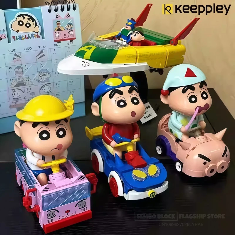 

Карандаш Шин-тян, собранные строительные блоки, мини-школьный автобус, аниме-игрушка, мультяшная модель, настольная коллекция, украшения, праздничные подарки