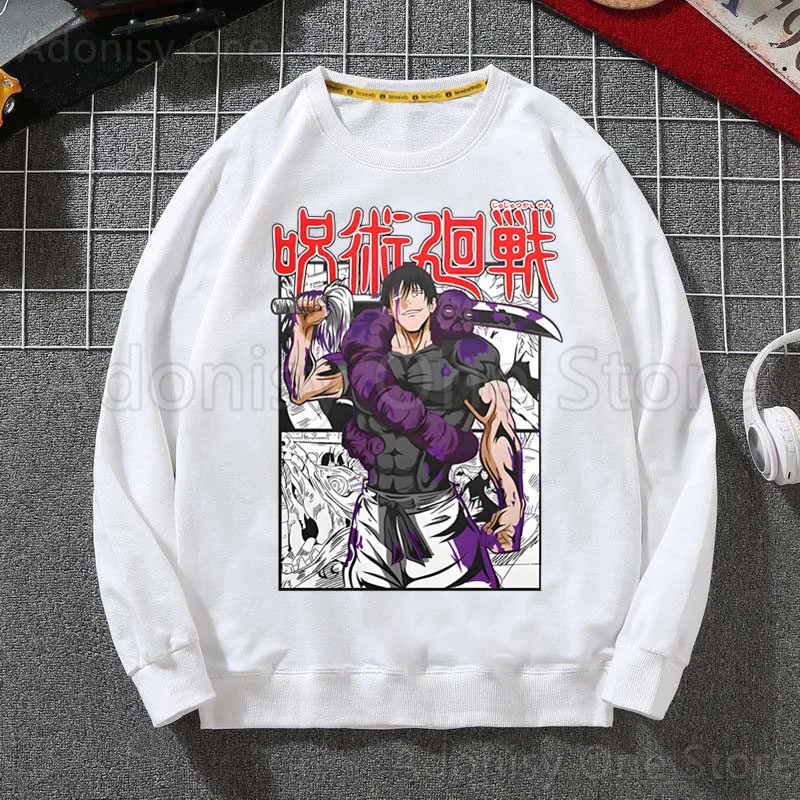 Toji Fushiguro Men Hoodie Autumn Hip Hop Streetwear Men Pullover Sweatshirts Hoodies Mens White Color Hoodie Male