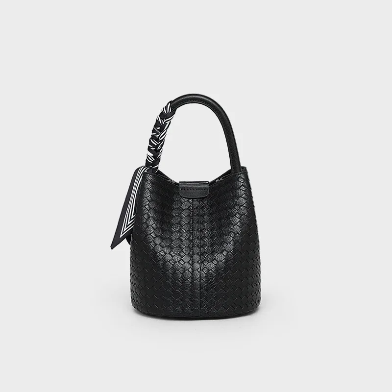 Bucket bag women's 2026 new leather women's bag crossbody bag high-end woven bag handbag luggage