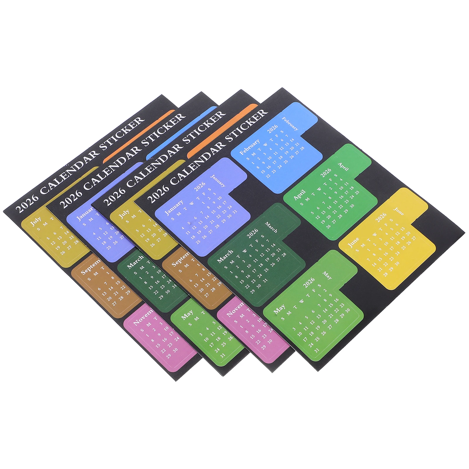 2 مجموعة التقويم 2026 ملصقات علامات التبويب المخططة الشهرية ذاتية اللصق الجدول الزمني تسميات علامات الصفحة اللاصقة لأجهزة الكمبيوتر المحمولة يوميات #1