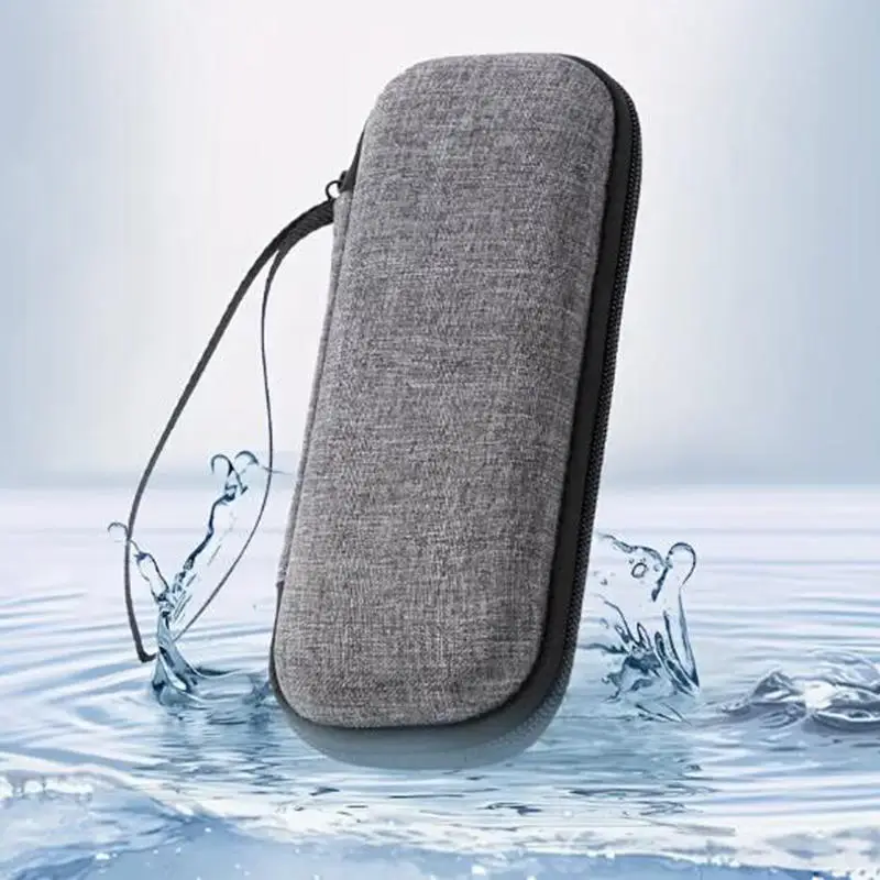 Retro Solid Color Shaver Storage Box With Zipper Closure And Handle, Pressure Resistant Travel Versatile Portable Carry Pouch