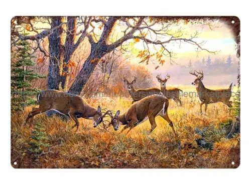 home wall Deer Hunting wild life animal sportsman collectible metal tin sign