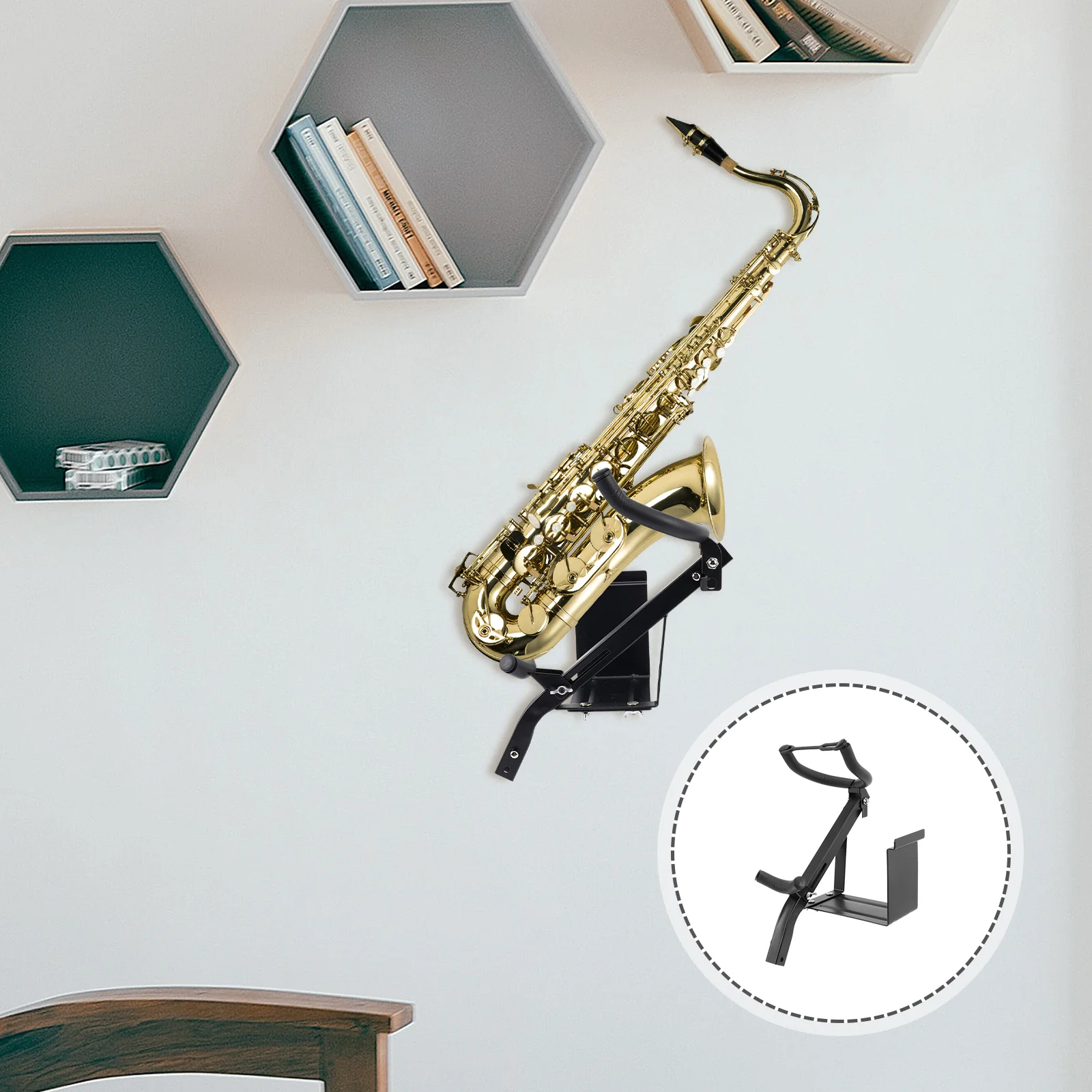

Alto Tenor Saxophone Wall Hanger Sturdy Sax Bracket Storage Rack Display Hook for Band Room Saxophone Wall Holder