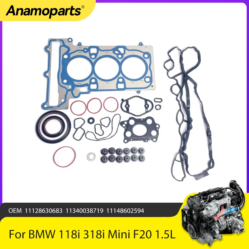 Engine Parts Overhaul Rebuild Gaskets Seals Kit Fit 1.5 L For 2013-2018 BMW 118i 318i Mini Cooper F20 F30 F56 B38 1.5L GAS DOHC