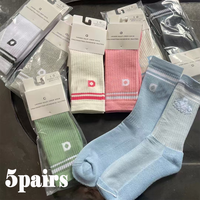 5 Pairs A* Premium Cotton Breathable Comfy Mid-Tube Unisex Socks for Sports Yoga Fitness All Season Pure White Couple Matching