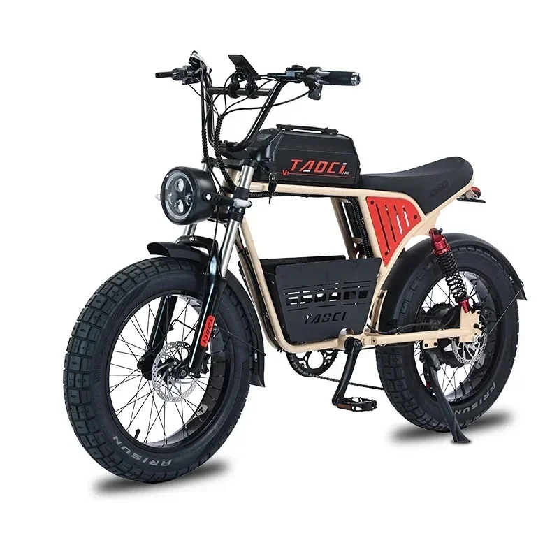 AKEZ retro style Electric Bicycle 1500W motor 48V 18AH battery e-bike 20 inch fat tire mountain off-road riding electric bike image 1