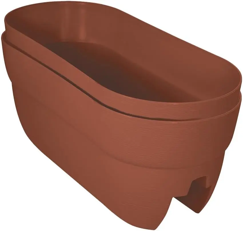 Jardinera Bloomers con Orificios de Drenaje - Jardinera de Resina Resistente a la Intemperie de 24 Pulgadas - Color Terracota