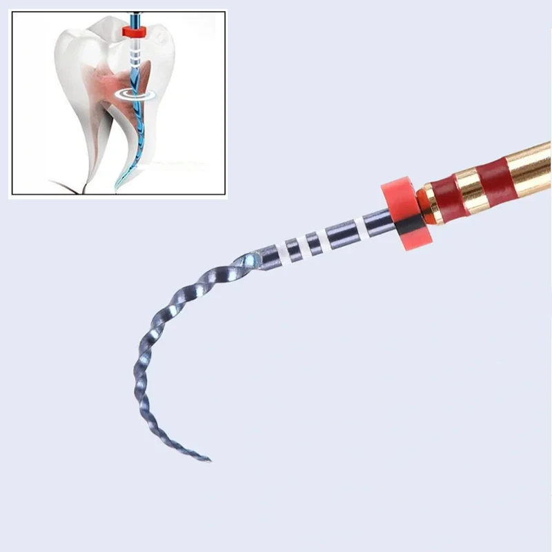 6 sztuk/pudło dentystyczne, aktywowane termicznie, niklowo-tytanowe giętkie pilniki do obróbki kanałowej, obrotowe, endodontyczne, narzędzia