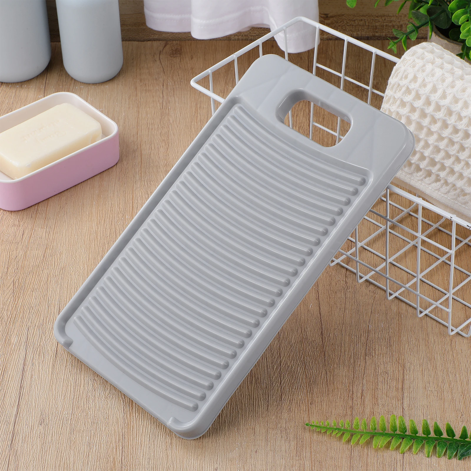 

Hangable Antislip Plastic Washboard Convenient Lightweight Clothing Cleaning Tool Portable Wash Board for Laundry Washing