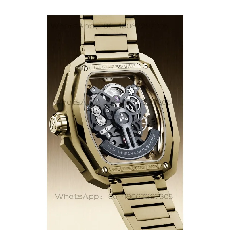 Vintage Mechanical Watch 3rd Generation Barrel Double-Sided Skeleton Luminous Men's Watch