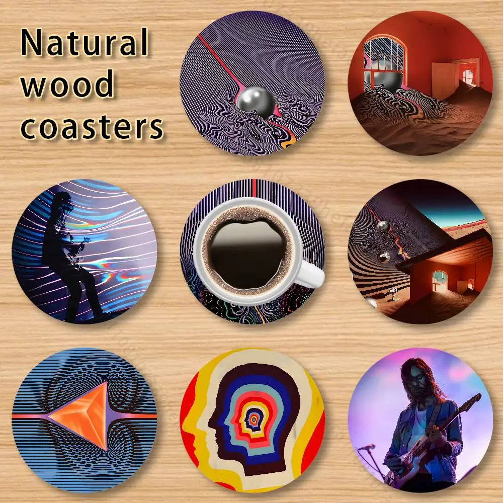 

Currents T-Tame I-impala wooden anti-slip coasters suitable for home office and theme party decoration