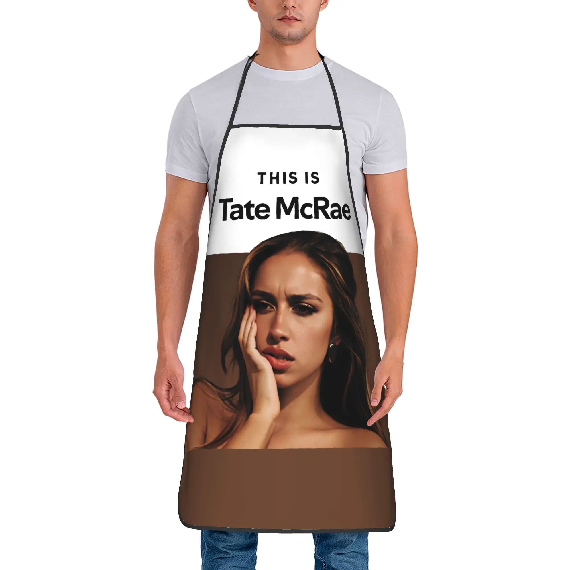 

Модный кухонный фартук канадской певицы Тейт Макрей без карманов для взрослых, аксессуар для готовки