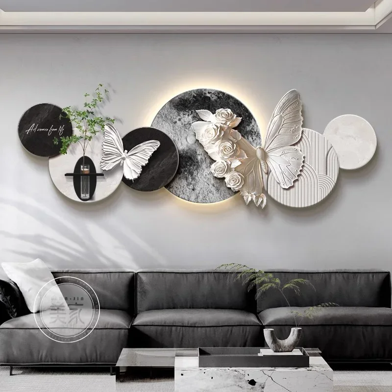 

Черно-белая гидропонная зеленая картина для декора гостиной с растениями; минималистская настенная картина для дивана; настенный светильник